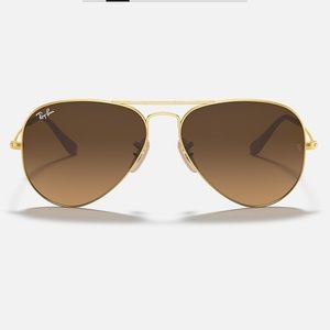 Ray Ban Aviator Gradient Gold & Brown Sunglasses